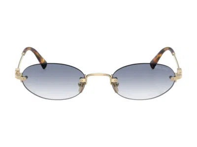Pre-owned Miu Miu Women's  Logo Sunglasses In Indigo (0mu A54s Zvn80o)