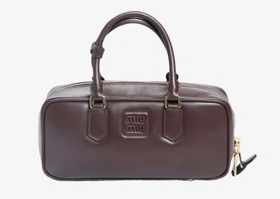 Pre-owned Miu Miu Women's  Medium Arcadie Top Handle In Radica