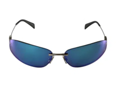Pre-owned Miu Miu Women's  Miu Nocturne Sunglasses In Mirrored Cyan (0mu A50s 1bc10k)