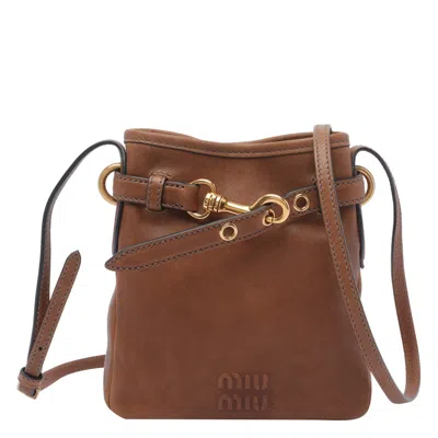 Miu Miu Women  Nappa Pouch In Brown