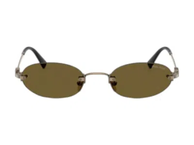 Pre-owned Miu Miu Women's  Oval Sunglasses In Brown/black (0mu A54s 26c09z)