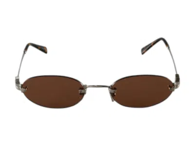 Pre-owned Miu Miu Women's  Oval Sunglasses In Chocolate Brown (0mu A54s 1bc90q)