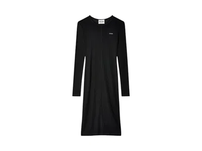 Pre-owned Miu Miu Women's  Silk Jersey Dress In Nero