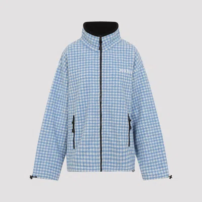 Miu Miu Women's  Style Bomber Blouson In Recycled Polyester & Wool In Blue