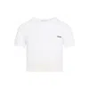 Miu Miu Ribbed Jersey And Lace T-shirt In White