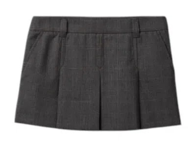 Pre-owned Miu Miu Women's  Tartan Print Mini Skirt In Ardesia