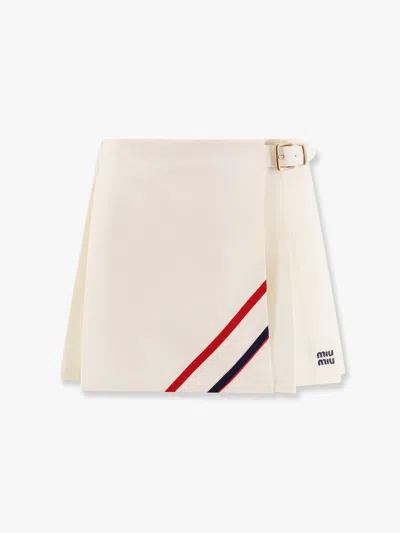 MIU MIU MIU MIU WOMEN MIU MIU WHITE SKIRTS