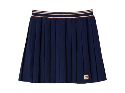 Pre-owned Miu Miu Women's  Wool Cashmere Skirt In Navy Blue