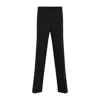Miu Miu Wool Pants With Belt Loops And Pinstripes In Black