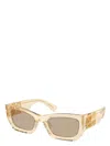 Miu Miu Logo-lettering Square-frame Sunglasses In Brown