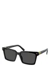 Miu Miu Womens Black Mu 13zs Rectangle-frame Acetate Sunglasses In Black