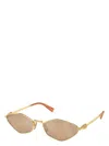 Miu Miu Womens Gold Mu 56zs Irregular-shape Metal Sunglasses In Gold