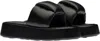 Miu Miu Padded Leather Sandals In Nero