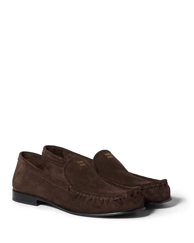 Miu Miu Women's Mocassini Suede Loafer Flats In Brown