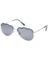 Miu Miu Eyewear Pilot Frame Sunglasses In Silver