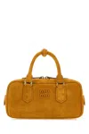 Miu Miu Women Mustard Suede Arcadie Handbag