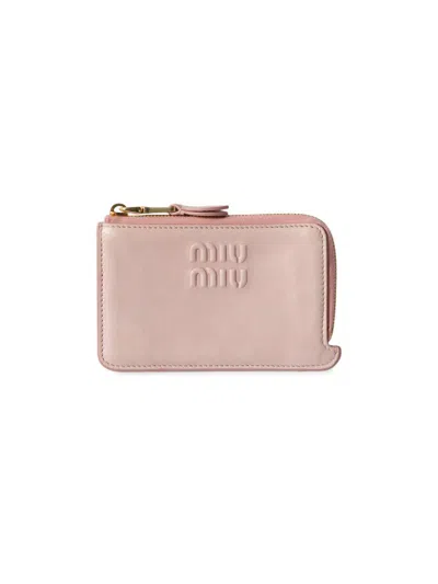 Miu Miu Women's Nappa Leather Envelope Card Holder In Sand