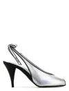 Miu Miu Metallic Leather Peep Toe Sandals