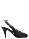 Miu Miu Nappa Leather Sandals Contrast Trim Peep Toe