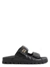 Miu Miu Atelasse Nappa Leather Sandals In Black