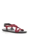 Miu Miu Nastro Cross Rope Grip-strap Sandals In Amaranto