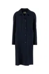 Miu Miu Soprabito Oversize In Misto Mohair Blu Navy Donna
