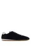 Miu Miu Women Navy Blue Suede Plume Sneakers