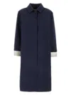 Miu Miu Collared Cotton Trench Coat With Side Pockets