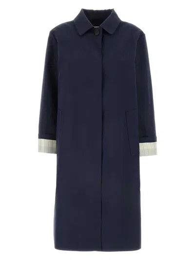 MIU MIU WOMEN'S NAVY COTTON TRENCH COAT