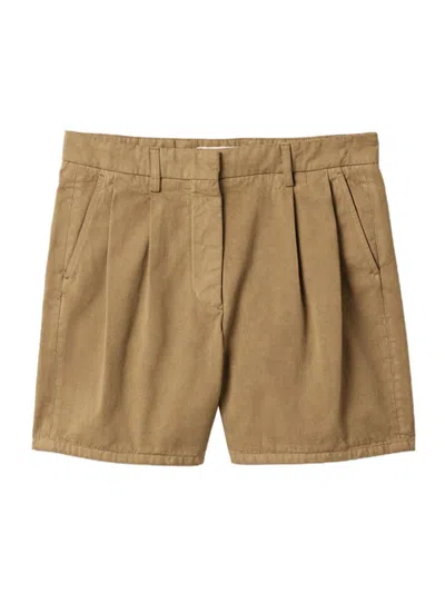 Miu Miu Women's Old Gabardine Bermuda Shorts In Brown