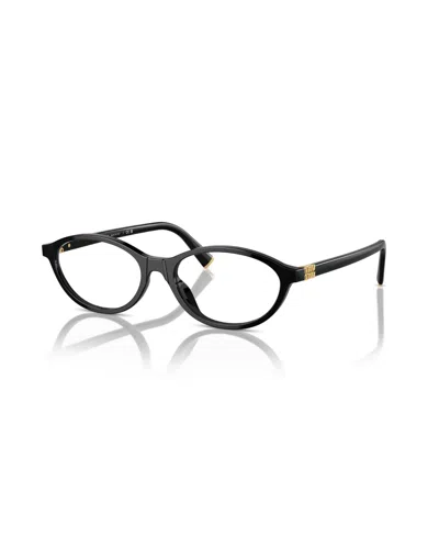 Miu Miu Women's Oval Eyeglasses, Mu 09xv In Black