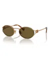 Miu Miu Womens Gold Mu 52ys Round-frame Tinted-lens Metal Sunglasses In Brass Gold