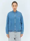 Miu Miu Women Padded Denim Jacket In Blue