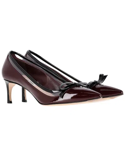 Miu Miu Women's Patent Leather Bow Detail Pump (authentic Pre-loved) In Burgundy