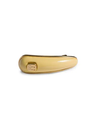 Miu Miu Women's Patent Leather Hair Clip In Yellow