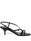 Miu Miu Miumiu Women Patent Leather Sandals With Buckles In Black