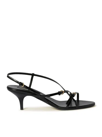 MIU MIU MIU MIU WOMEN PATENT LEATHER SANDALS WITH BUCKLES