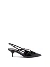 Miu Miu Patent Leather Slingback Pumps With Straps