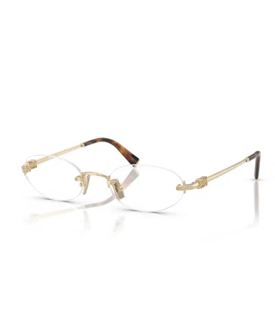Miu Miu Women's Photochromic Eyeglasses, Mu 53wv In Gold