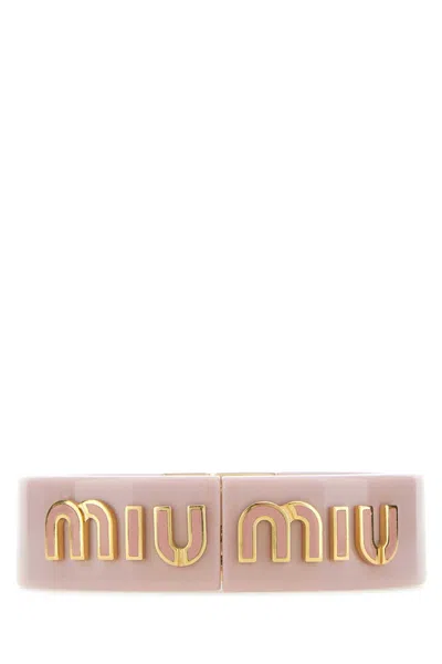 Miu Miu Women Pink Plexiglass Bracelet