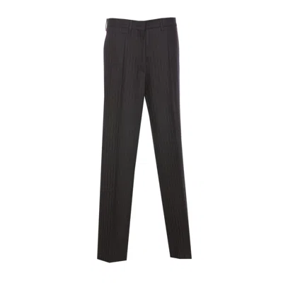 Miu Miu Women Pinstripe Trousers In Black