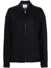 Miu Miu Pinstripe Zip Front Wool Jacket In Multicolor