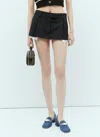 Miu Miu Women Pleated Pinstripe Mini Skirt In Black