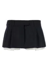 Miu Miu Women Pleated Pinstripe Mini Skirt In Blue