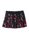 Miu Miu Patchwork Plaid Virgin Wool Miniskirt In Multi