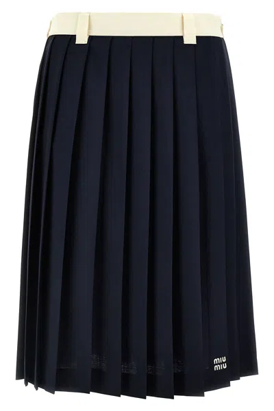 MIU MIU MIU MIU WOMEN PLEATED SKIRT