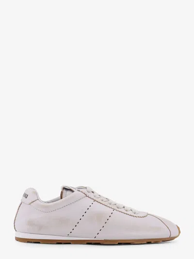 Miu Miu Women Plume Low-top Leather Sneakers