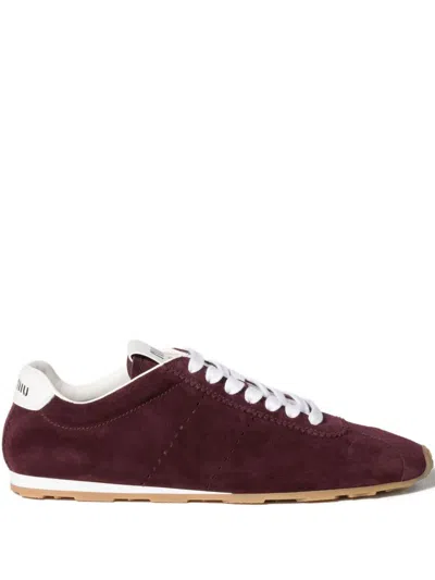 Miu Miu Women Plume Suede Leather Sneakers In Multi