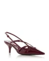 Miu Miu Maroon Slingback Leather Pumps In Purple