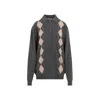 Miu Miu Long-sleeved Knitted Polo Jumper In Grey